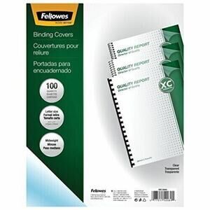 Fellowes Binding Presentation Covers 8mil Letter 100 Pack Clear 52089